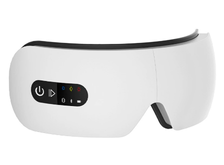 LumiEyes Pro™ Smart Eye Massager - Side angle view showing control panel and sleek white profile